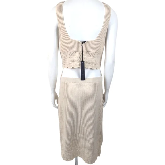 House of Harlow 1960 Sweater Set Crop Top Pencil Skirt NEW Womens Large Ivory - Picture 15 of 16